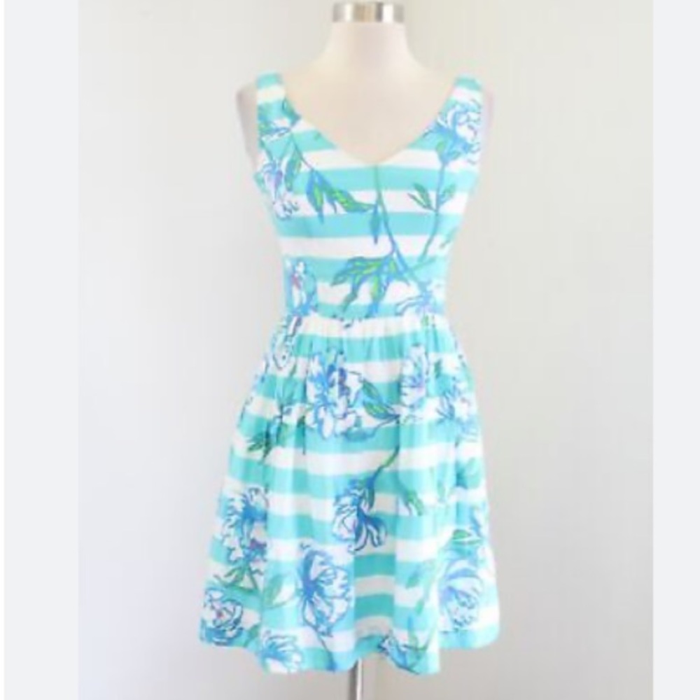 Lilly Pulitzer Roswell Tossing the Line Shorely Fit and Flare Mini Dress, Size 2